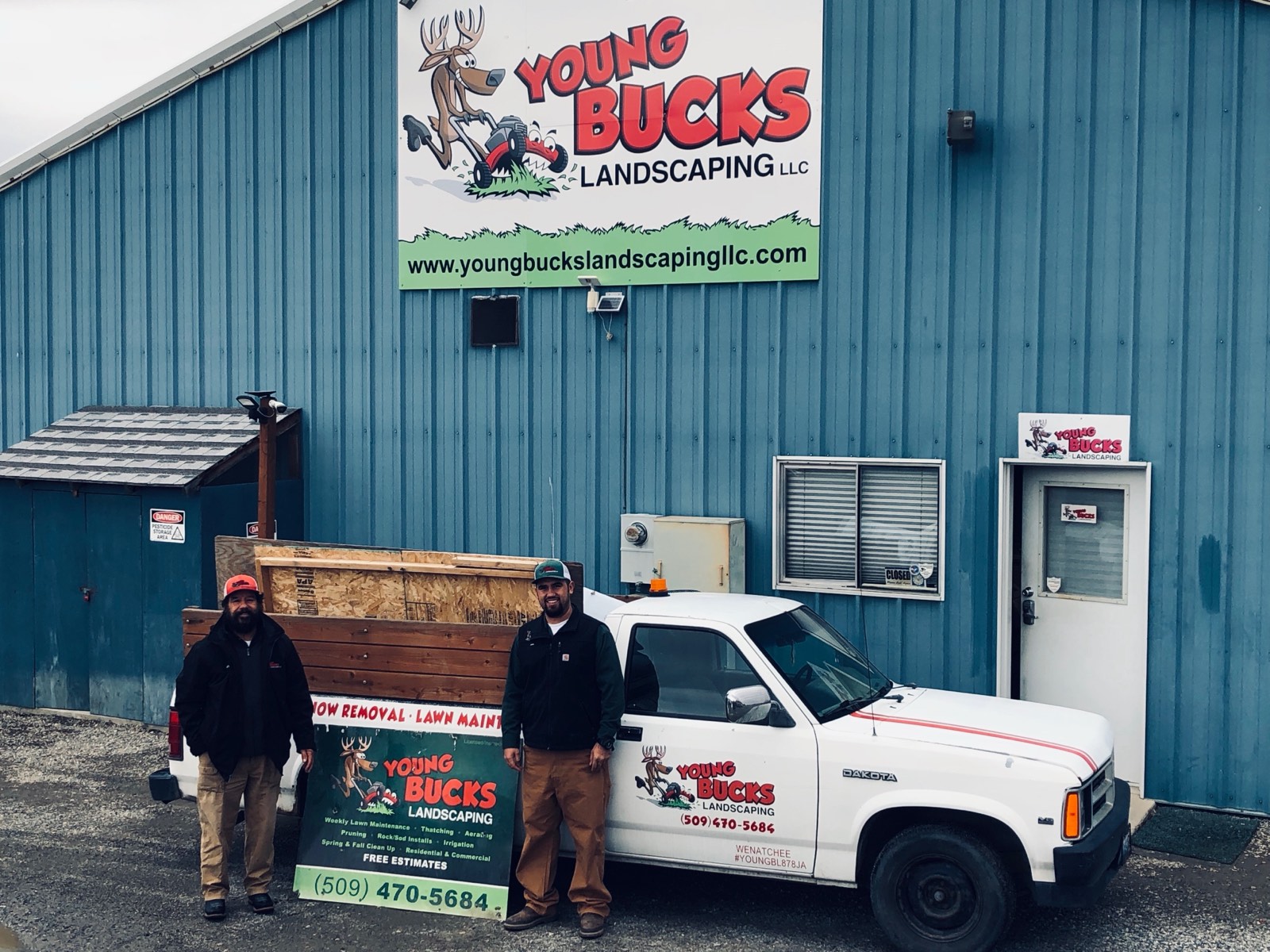 Father and son who started Young Bucks Landscaping in the Wenatchee Valley